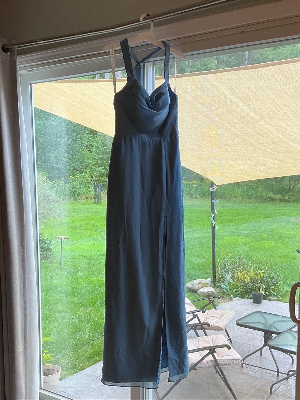Steel Blue Azazie Arnelle Dress